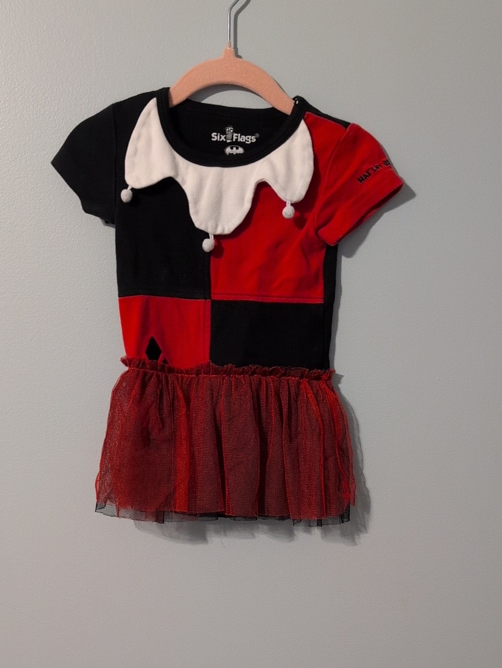 Six Flags Kids' Red & Black Harlequin Costume Dress